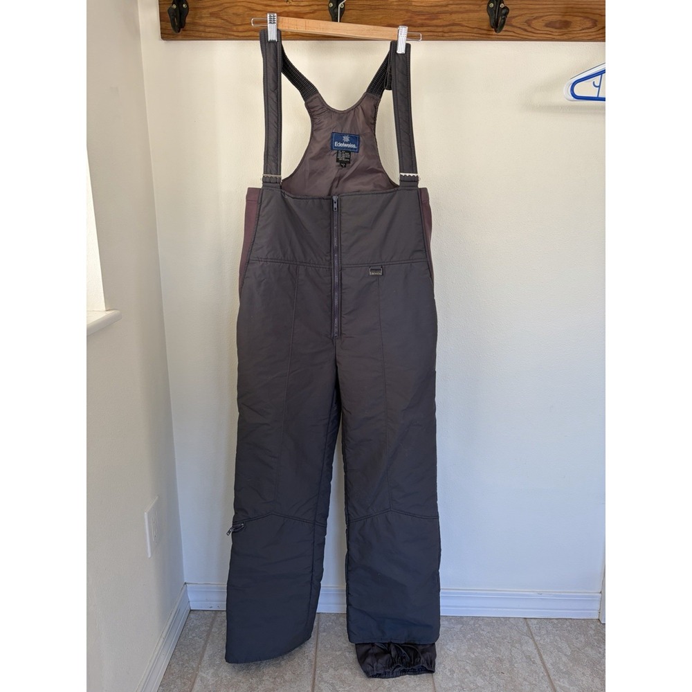 Edelweiss‎ Vintage Men's Ski Bib Overalls Size 34 Grey Made In Korea Ski Snow